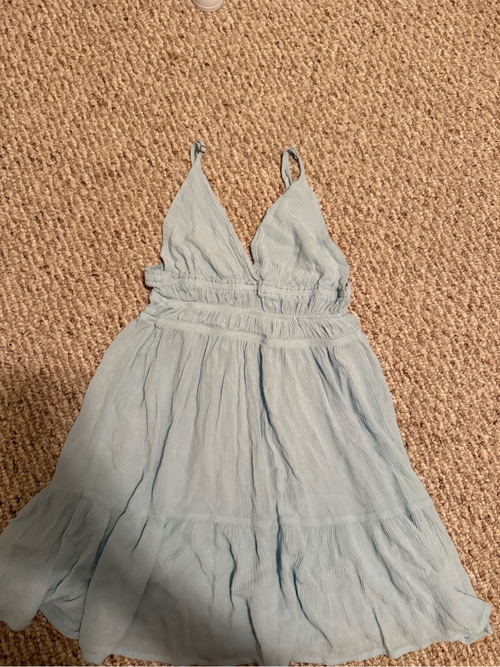 Light Blue Spaghetti-Strap Summer Dress
